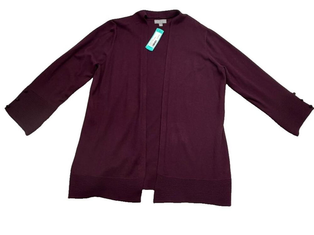 Evolution By Cyrus Cardigan Womens Large Burgandy Sweater STITCH FIX Office